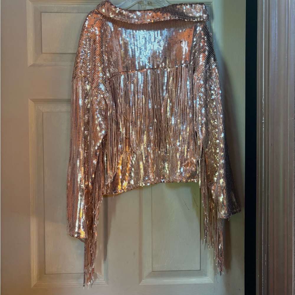 Vocal Silver Sequin Blazer Statement Piece - image 2